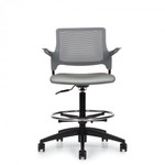 Global Total Office Global Stream Height Adjustable Task Stool with Arms and Upholstered Seat 2074APU 