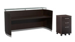 Mayline Group Mayline Medina Glass Transaction Top Reception Desk with Mobile File Pedestal