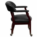  Flash Furniture Black Vinyl Luxurious Conference Chair with Casters 