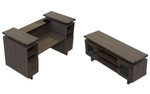 Safco Products Safco Mirella Glass Accented Reception Desk with Matching Low Wall Cabinet