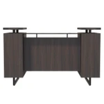 Safco Products Safco Mirella Glass Accented Reception Desk with Matching Low Wall Cabinet