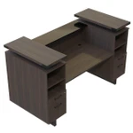 Safco Products Safco Mirella Glass Accented Reception Desk with Matching Low Wall Cabinet