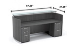 Mayline Group Mayline Medina Floating Glass Top Reception Desk with Low Wall Cabinet