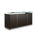 Mayline Group Mayline Medina Floating Glass Top Reception Desk with Low Wall Cabinet