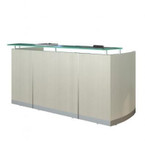 Mayline Group Mayline Medina Floating Glass Top Reception Desk with Low Wall Cabinet