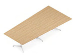 Global Total Office Global Anywhere Collection Wedge Shaped Boardroom Table with Tapered Metal Blade Bases (Size & Finish Options!) 