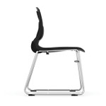  Office Source Slash Armless Sled Base Stack Chair with Chrome Frame 