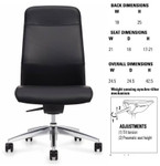 Global Total Office Global Include Series High Back Weight Sensing Synchro-Tilter Armless Chair IN30NHB 