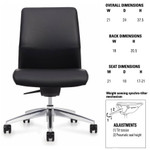 Global Total Office Global Include Series Mid Back Armless Weight Sensing Synchro-Tilter Office Chair IN30NMB 