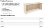  i5 Industries Rayne 24" x 66" Open Credenza Shell RN-C2466 