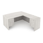  i5 Industries Rayne 71" x 84" Reversible Bow Front L-Desk with 4 Drawers RN-BD7184P-1 
