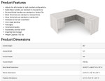  i5 Industries Rayne 66" x 72" Reversible L-Shaped Desk with 4 Drawers RN-D6672P-1 
