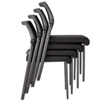  Office Source Oslo Mesh Back Stacking Guest Chair with PU Leather Seat 606MMPBK 
