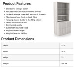  i5 Industries Rayne 2-Drawer Lateral File Cabinet with Open Hutch Topper RN-L36P-1 