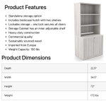  i5 Industries Rayne 2-Drawer Storage Cabinet with Open Hutch Topper RN-SC36P-1 