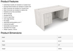  i5 Industries Rayne 30" x 60" Suspended Pedestal Desk RN-D3060P-1 