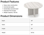 i5 Industries Rayne 48" Round Laminate Table RN-RT48 