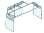  SurfaceWorks Nemo 3 Sided Contemporary Trellis with Metal Upper Lattice (Size & Finish Options!) 