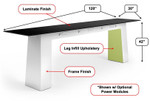  SurfaceWorks Nemo 10' Standing Height Collaborative Bar Table with Fabric Infill Leg Panels 