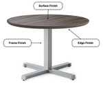  SurfaceWorks Dewey Companion Round Top X-Base Table (Size & Finish Options!) 