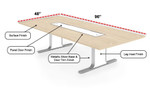  SurfaceWorks Rapport 8' x 4' Modern Powered Conference Table 