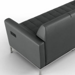 Office Source Parker Tufted PU Leather Sofa with Power Inputs OSRL3028 