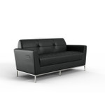  Office Source Parker Tufted PU Leather Sofa with Power Inputs OSRL3028 