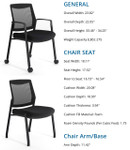  Office Source Duo 2-In-1 Mesh Guest Chair OSSN6009 