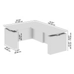  Bush Business Furniture Stratus 60W x 78D Electric Height Adjustable L Shaped Standing Desk 