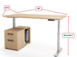 Element Contract Furniture Element Contract STO Casegoods Collection Height Adjustable Desk with Enclosed Storage Leg 