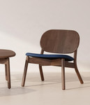  KFI Studios Silva Stained Beech Wood Lounge Chair 
