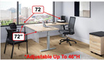 Office Source Height Adjustable L-Shape Desk with Cushion Top Pedestal - Office Source OS Laminate Collection 