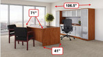 Office Source Executive Office Desk and Wall Cabinet Configuration OSTYP386 - Office Source OS Laminate Collection 