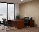 66"W x 106.5"D Bow Front Executive U-Shaped Desk with Storage - Office Source OS Laminate Collection OSTYP263