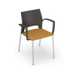 HPFI Furniture HPFI Tone Series Polypropylene Shell Armchair with Upholstered Seat Pad 