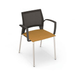 HPFI Furniture 2-Pack of Stackable Mesh Back Armchairs Upholstered Seats - HPFI Tone Seating 