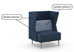 HPFI Eve Harbor Collection Lounge Chair with Privacy Panels 5810
