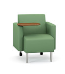 HPFI Furniture Tablet Arm Teaming Chair with Rear Casters - HPFI Eve Lounge Collection 5827UA 