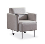 HPFI Furniture Tablet Arm Teaming Chair with Rear Casters - HPFI Eve Lounge Collection 5827UA 