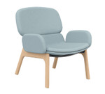 KFI Mason Seating Collection Contemporary Wood Base Lounge Chair with Arms FL201