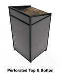  Iron Age Industrial Mobile Lectern Podium with Carbon Steel Frame and Wood Top 
