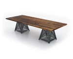  Iron Age Dover Collection Heavy Duty Metal Base and Wood Top Industrial Conference Table (Size & Power Options) 