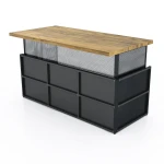 Iron Age Knight V1 Sit To Stand Heavy Duty Industrial Executive Desk with Overhang 