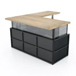  Iron Age Knight V1 Sit To Stand Heavy Duty Industrial L-Desk with Overhang 