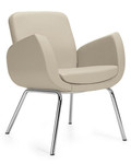 Global Total Office Global Kate Series 4 Legged Medium Back Vinyl Lounge Chair 2813 