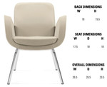 Global Total Office Global Kate Series 4 Legged Medium Back Vinyl Lounge Chair 2813