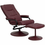  Flash Furniture Burgundy Leather Recliner with Ottoman 