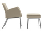 Global Total Office Global Kate Series Modern Vinyl Lounge Chair and Ottoman Set