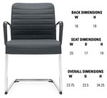 Global Total Office Global Lite Series 5955 Sled Base Guest Chair with Loop Arms
