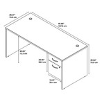 Bush Business Furniture Bush Series C 66W x 30D Desk with 3/4 Pedestal SRC071 